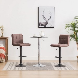 vidaXL Bar Stools 2 pcs Taupe Fabric - 1 of 4