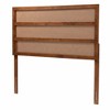 Baxton Studio Berne Mid-Century Modern Ash Walnut Finished Wood Queen Size Headboard with Rattan - 2 of 4