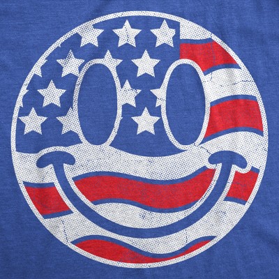 Мужские футболки Crazy Dog T-Shirts, Inc. Mens Funny T Shirts American Flag Smile Sarcastic Fourth Of July Graphic Novetly Tee for Men - Crazy Dog Men's T Shirt For Fourth Of July Royal L — фото 2