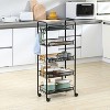 Boersma 5 Tier Utility Rolling Cart, Metal Storage Cart, Kitchen Cart with Removable Mesh Baskets, for Living Room, Laundry, Garage and Bathroom - 2 of 4