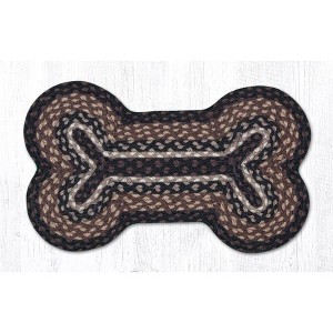 Earth Rugs Braided Cotton Dog Bone Tread – Rustic Pet Mat 13"x22" Mocha/Frappuccino - 1 of 3