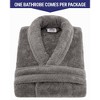American Soft Linen Turkish Warm Fleece Bathrobe, Mens and Womens Robes, 1 Piece Shawl Collar  Adult Matching Couple Robes for your Bathroom - 3 of 4