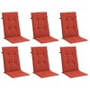 vidaXL Highback Chair Cushions 6 pcs Melange Red 47.2"x19.7"x1.6" Fabric - 3 of 4