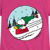 Girls' - Peanuts - Snoopy Woodstock Sled Fitted Short Sleeve Graphic T-Shirt - 2 of 4