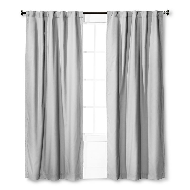 Twill Blackout Curtain Panel Gray (42"x84") - Pillowfort&#8482;, 1 of 4