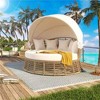 BENCMATE Beds, Patio Outdoor Daybed with Canopy and Cushions, Clamshell Sectional Bed for Backyard, Porch, Pool Round Bed, Beige, 53.1"*55.5"*49.2" - 2 of 4