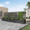 Lirago Iron Black Arch Mobile Planters Planting Box Trellis for Climbing Plants 47x47 - 2 of 4