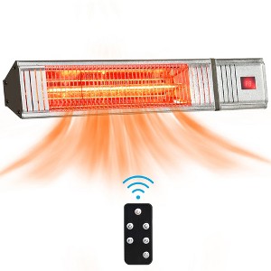 Costway 1500W Infrared Patio Heater w/ Remote Control & 24H Timer for Indoor Outdoor - 1 of 4