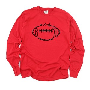 Simply Sage Market Women's Football Game Day Long Sleeve Garment Dyed Tee - 1 of 4