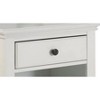 Home Styles Home Bermuda Nightstand White/Espresso: Mahogany Frame, Brass Hardware, Storage Shelf - image 4 of 4