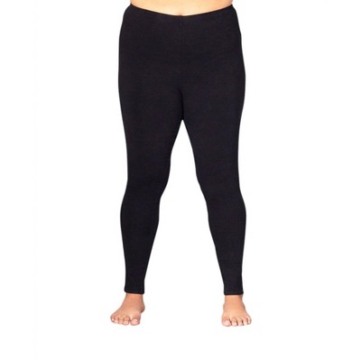 Women's Plus Size Solid Cotton Lycra Leggings - On The Plus Side