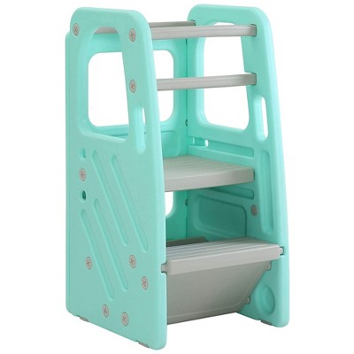 Sdadi Plt01gn Children s Plastic Learning Step Stool With 3 Adjustable Heights 150 Pound Capacity Built in Storage And Non skid Rubber Feet Green Target