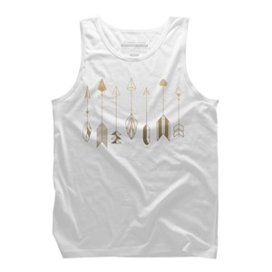 Men's Design By Humans Be Brave Little Arrow (gold) By staceyroman Tank Top - 1 of 3