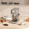 Kismile 2-Cup Stainless Steel Silver Espresso Coffee Maker with Space Saving Design with Milk Frother Steam Wand - 3 of 4