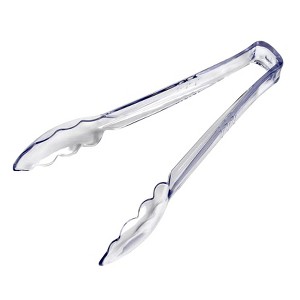 Chef Craft 9" Clear Plastic Serving Tongs with Clamshell Ends - 1 of 2