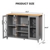 Jojoka Wine Bar Cabinet with Led Light, Liquor Cabinet with Wine and Glass Rack, Buffet Sideboard with Storage - 2 of 4