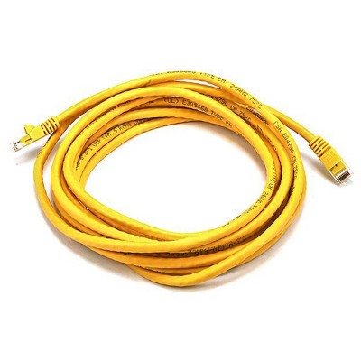 Monoprice Cat5e Ethernet Patch Cable - 14 Feet - Yellow | Network Internet Cord - RJ45, Stranded, 350Mhz, UTP, Pure Bare Copper Wire, 24AWG