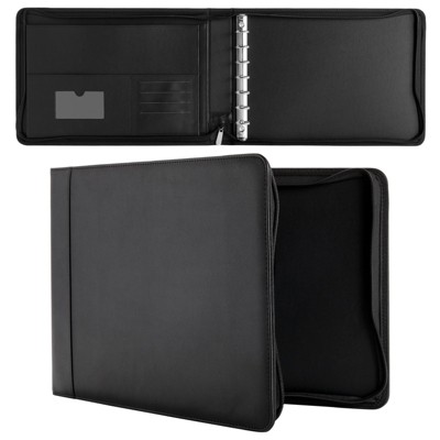 Juvale Black 7 Ring Business Checkbook Binder With Zipper For Checks ...