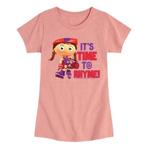 Girls' - Super Why - Its Time To Rhyme Red Fitted Short Sleeve Graphic T-Shirt - 1 of 4