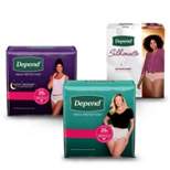 Depend Silhouette Incontinence & Postpartum Underwear For Women - Maximum  Absorbency - M - Black, Pink & Berry - 14ct : Target