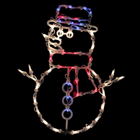 Northlight Lighted Snowman Window Silhouette Christmas Decoration - 18" - Multi Lights - image 1 of 4