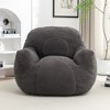 Vynxaria Dark Gray Tufted Plush Bean Bag Seats with Memory Foam Filler for Dorm & Living Areas - 2 of 4