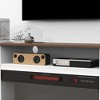Modern 3-Sided Glass TV Stand with Electric Fireplace for TVs up to 80", Entertainment Center with LED Lights - 3 of 4