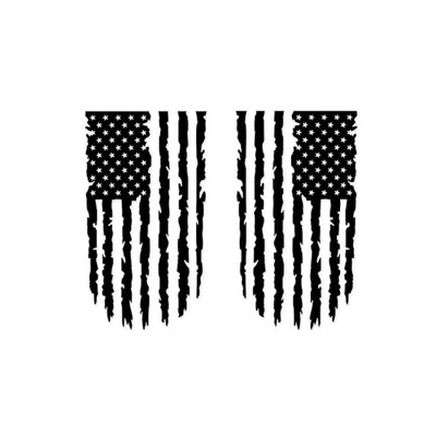 TruAIR 2-Pack Distressed American Flag Car Sticker