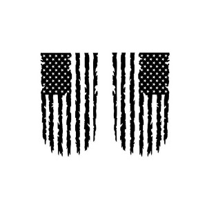 TruAIR 2-Pack Distressed American Flag Car Sticker - 1 of 4