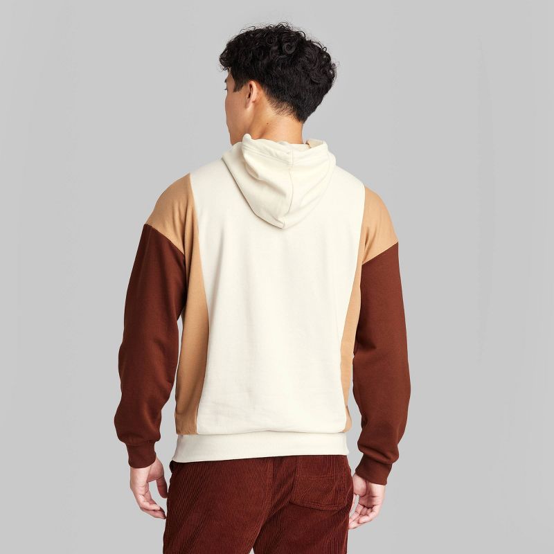 Men&#39;s Fleece Colorblock Hoodie Sweatshirt - Original Use&#8482; Tan/Brown, 3 of 6