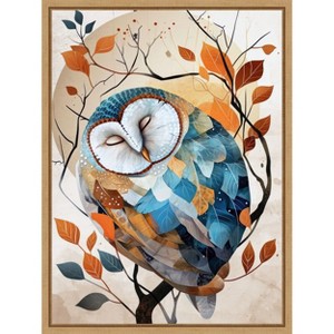 Amanti Art Owl Watercolor Animal Art by Justyna Jaszke Framed Canvas Wall Art - 1 of 4