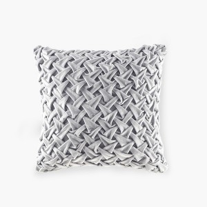 Gracie Mills Claud Vintage Ruched Velvet Square Decor Pillow - 1 of 4