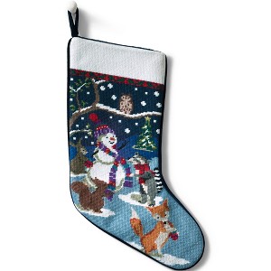 Lands' End Needlepoint  Christmas Stocking - 1 of 3
