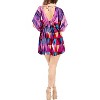 HAPPY BAY Women's Mini loose Vacation Beachwear Flowy Bathing Suit Summer Plus Size Fall Swimsuit Cover Ups L-XL Purple  Abstract - 2 of 4