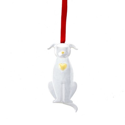 Nambe Puppy Christmas Ornament, Made of Silver and Gold Plate