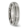 Chisel Titanium Brushed and Polished 6mm Grooved Edge Band Ring - 4 of 4
