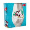 Silver Buffalo Disney Mickey and Minnie Christmas Sled Stemless Wine Glass | Holds 33.8 Ounces - 2 of 4