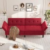 Nasitip 89" Futon Sofa Bed, Convertible Sleeper Sofa with Adjustable Backrest & Armrest, Modern Loveseat Sleeper for Living Room Bedroom Apartments - 2 of 4