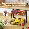 Simple Trending 2 Tier Fruit Basket Metal Wire with 4 Banana Hooks - 2 of 4