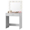 SEVOBAL Dressers Vanity Desk with Mirror and Large Drawer Storage for Modern Bedroom Use, White, 54.3"*27.7"*15.7" - 2 of 4