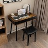 KTMBDW Vanity Desk with 3-Color Lighted Flip Top Mirror,7 Storage Compartments,Side Organizers,USB Port,Makeup Dressing Table Set with Cushioned Stool - 3 of 4