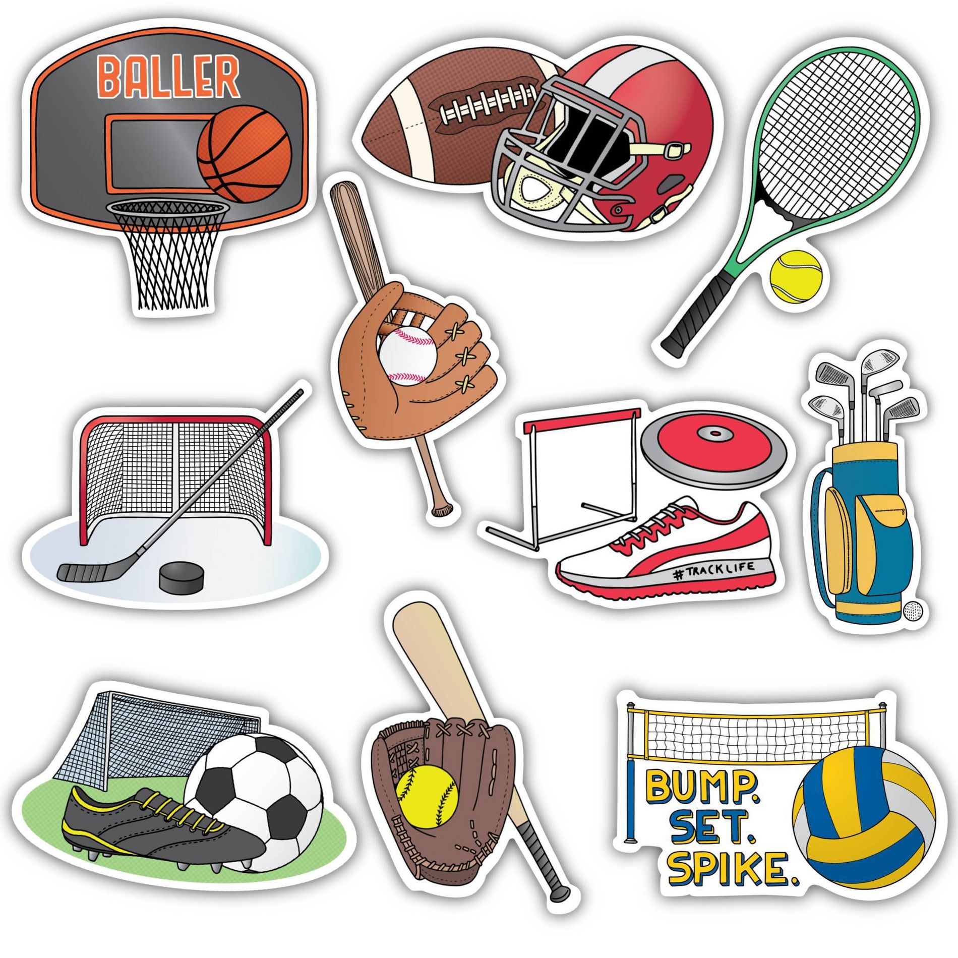 Big Moods Sports Sticker Pack 10pc