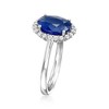 Ross-Simons 3.50 Carat Sapphire and .38 ct. t.w. Diamond Halo Ring in 14kt White Gold - 3 of 4