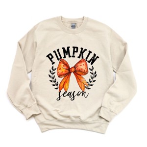 Simply Sage Market Coquette Orange Bow Pumpkin Season Sweatshirt - 1 of 4