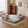 VASIP Chenille Floor Couch Sofa Bed,Convertible Compression Sleeper Sofa with Pillow Back Support, for Living Room, Bedroom,Light Gray - 2 of 4