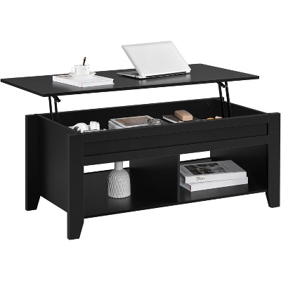 Yaheetech Lift Top Coffee Table with Storage & 2 Open Shelves for Living Room, Reception Room, Office