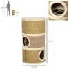 Cesicia 28 Inch Cat Condo, 3 Story Cat Hideaway with Sisal Scratching Pad, Barrel Shaped Small Cat Tree for Indoor Cats, Khaki and Brown - 3 of 4