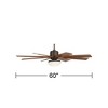 60" Possini Euro Design Industrial Outdoor Ceiling Fan with LED Light Remote Control Bronze Koa Opal Glass Damp Rated Patio Gazebo - 4 of 4