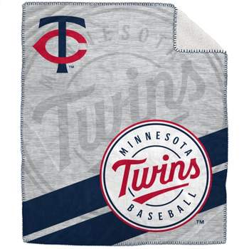 MLB Minnesota Twins Corner Logo Faux Shearling Blanket