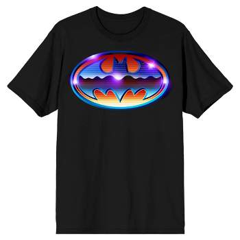Batman Shiny Chrome Logo Men's Black T-shirt